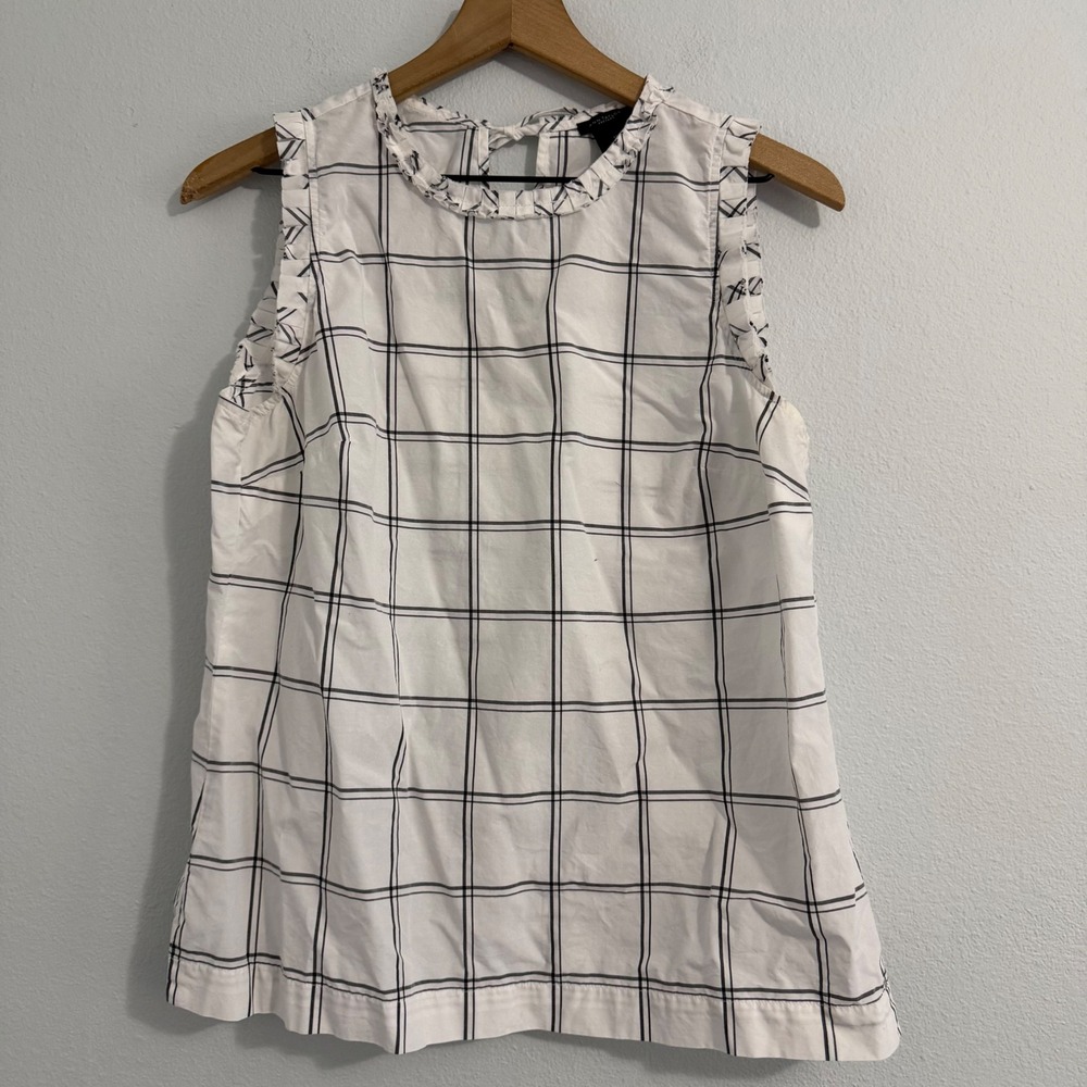 Ann‎ Taylor Factory - Windowpane Plaid Sleeveless Blouse